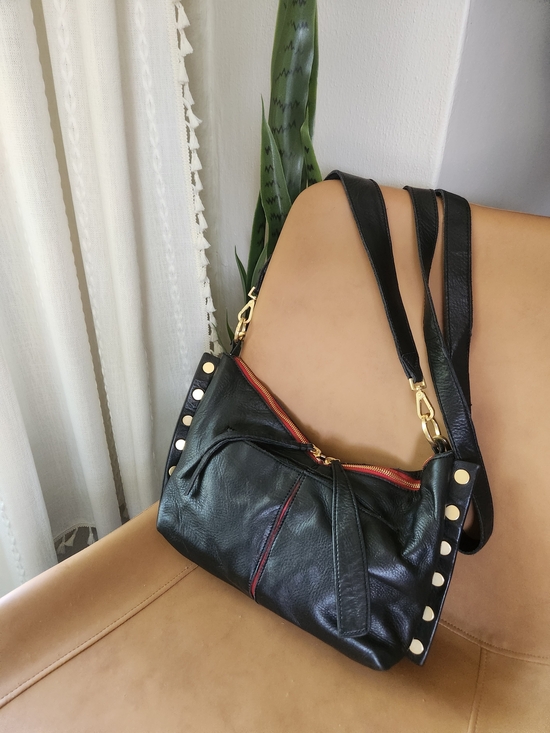Hammitt Handbags - Hammitt MR. G MED - Black/Brushed Gold Red Zip